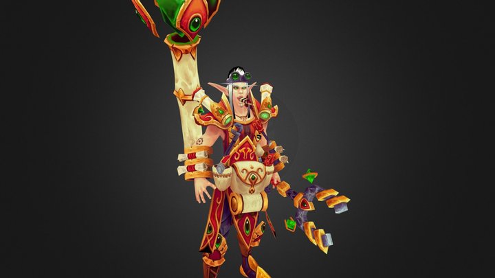 Erasam Emberheart, Blood Elf Artificer 3D Model