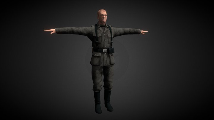 WW2 German Soldier 3D Model