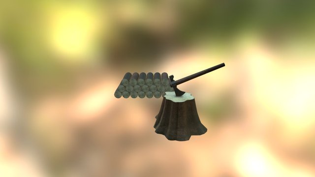 Witcher_Axe, Stump, and Logs 3D Model