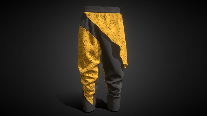 Embroidered Utility Scarf Pants | 3D Model 3D Model