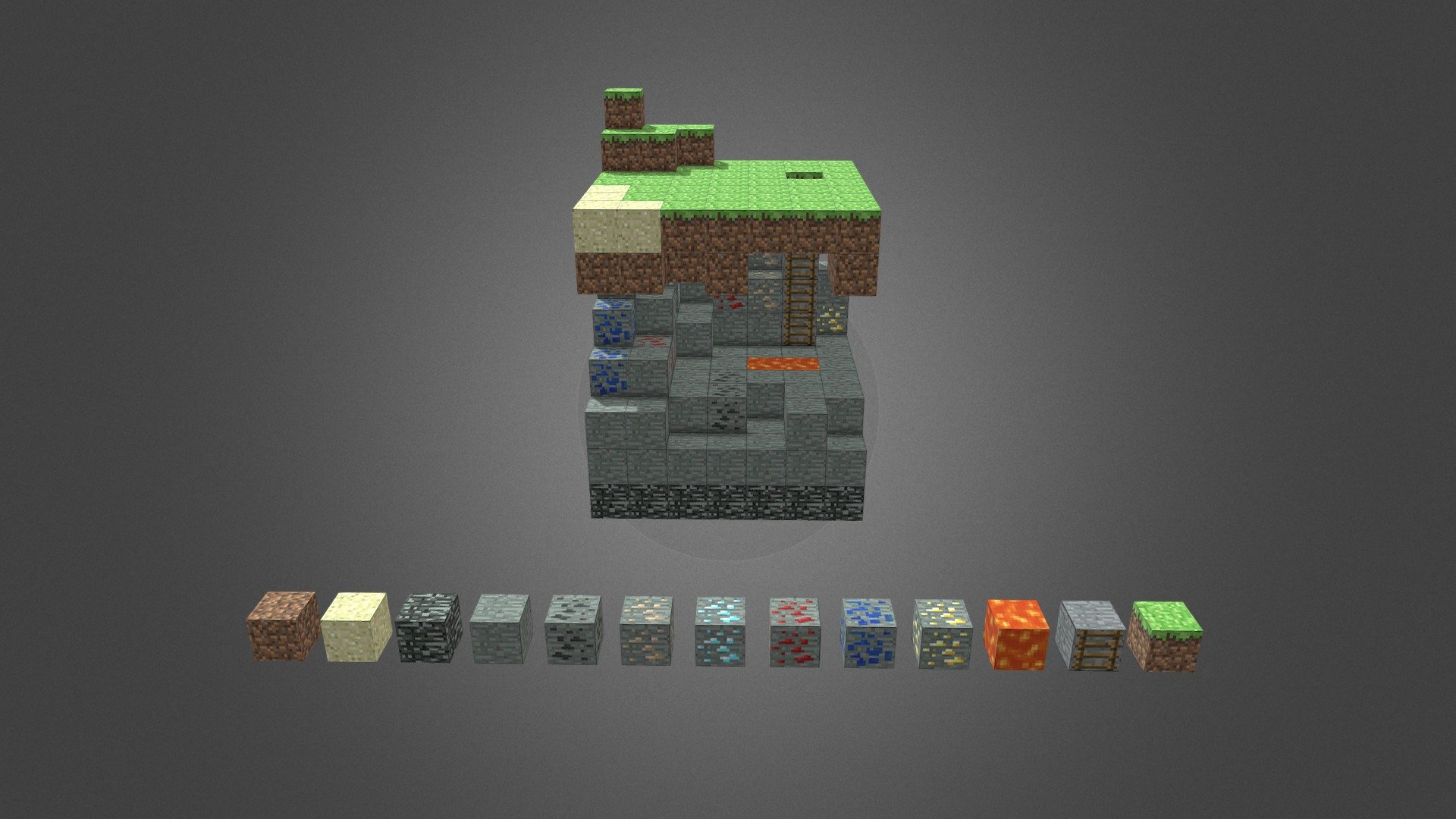 Minecraft Blocks Pack Low Poly Download Free 3D model by My Name Is