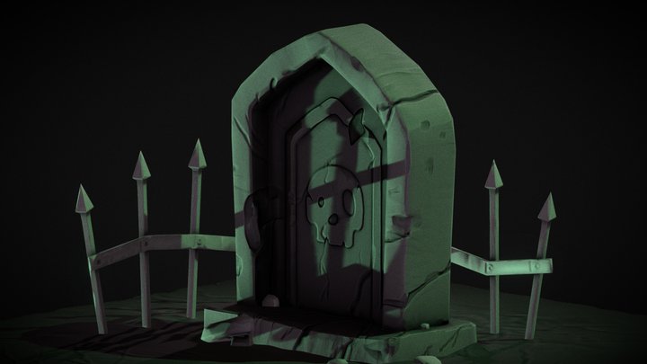 Stylized Tombstone 3D Model