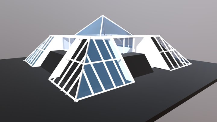 Sci-fi eco house in greenhouse from Big Bags 3D Model