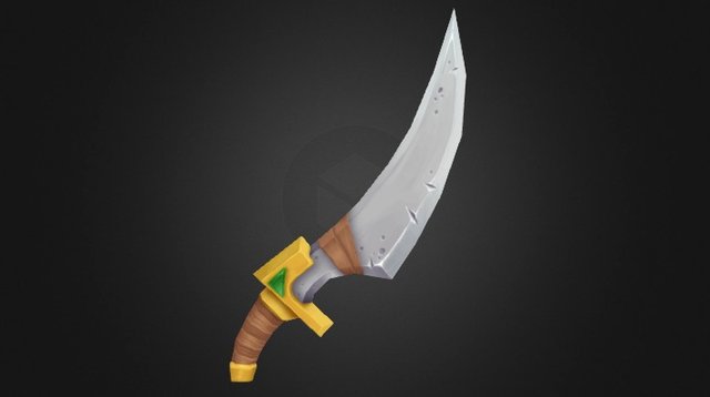 Hand-painted Assassins Dagger 3D Model