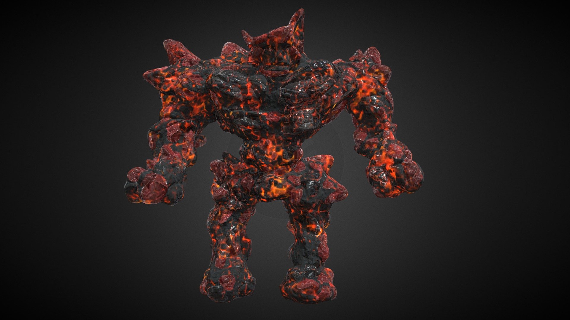 Rock Elemental Burning 3D model by OhWhyArt [8ea4384] Sketchfab