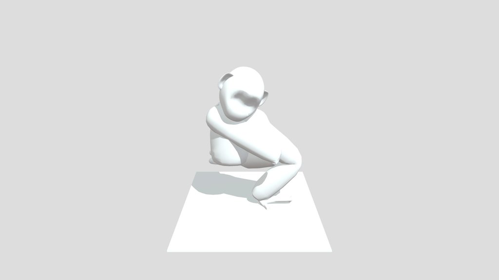 Injured Ape 3d Print Model