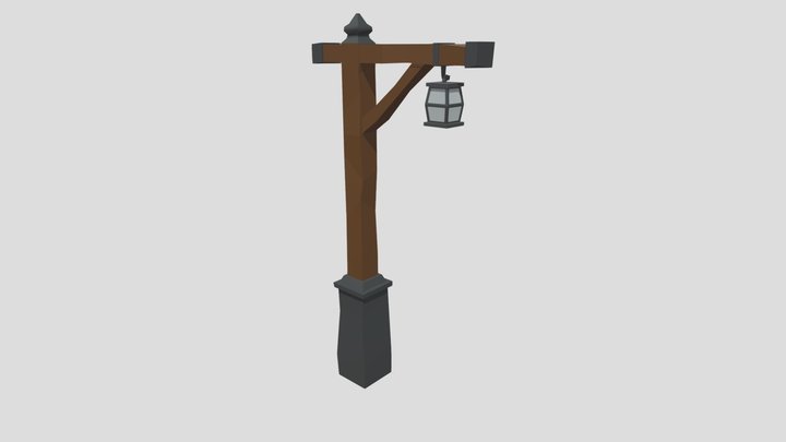 Medieval Street Lamp - Lowpoly - 3D Model