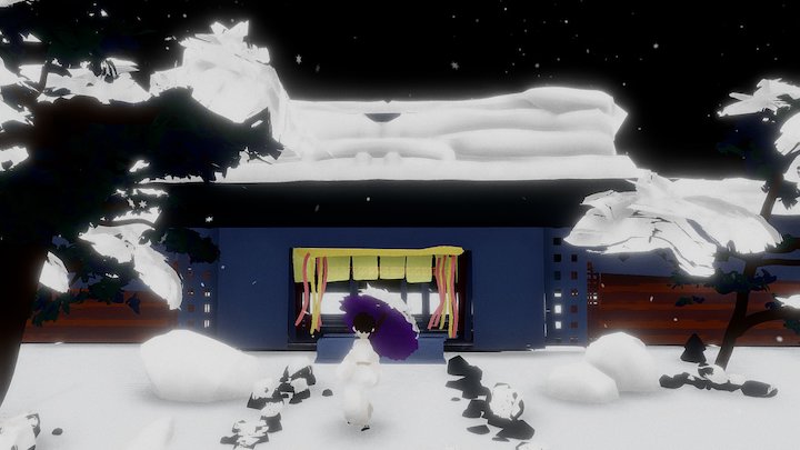 Tilt Brush_ Snow covered shrine 3D Model