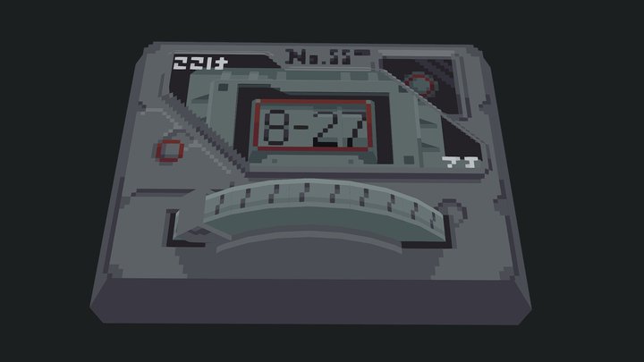 Evangelion Elevator Panel (Low Poly Pixel) 3D Model