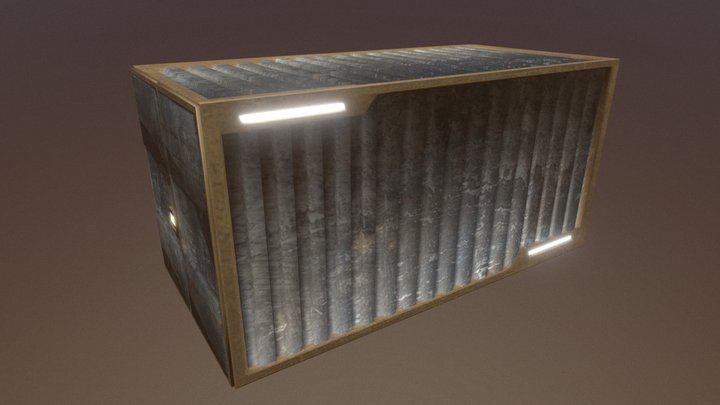 simple scifi container 3D Model