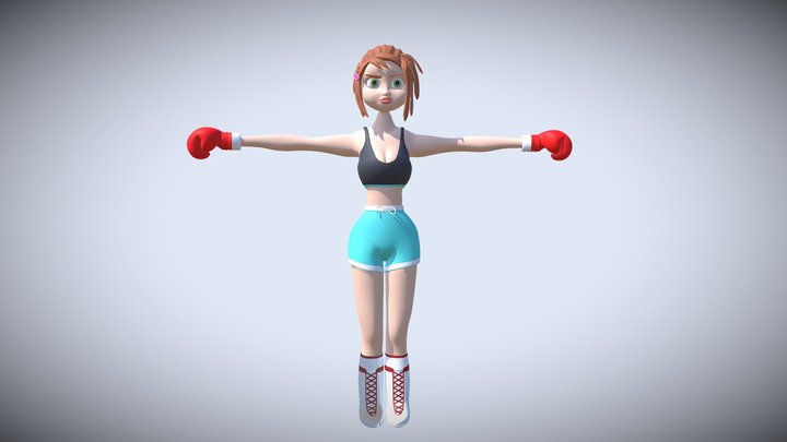 Boxer Girl 3D Model