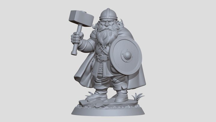 Dwarf Warrior 3D Model