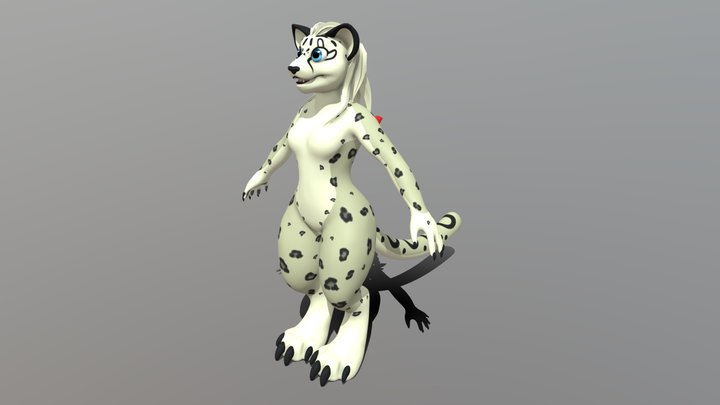 Hell Charm - furry snow leopard 3D Model