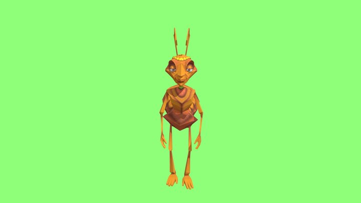 Queen Ant Skeleton Rig - Antz 3D Model