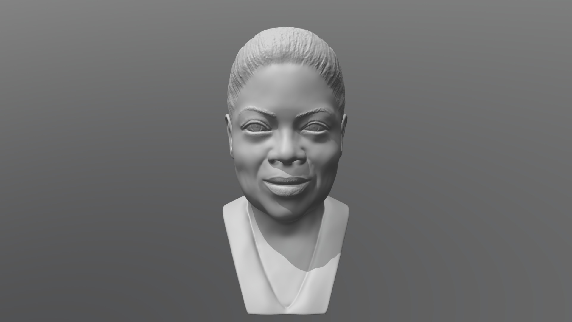 3D model Oprah Winfrey bust for 3D printing - This is a 3D model of the Oprah Winfrey bust for 3D printing. The 3D model is about a person with a white shirt.