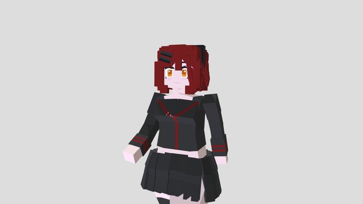 Anime girl minecraft style 3D Model