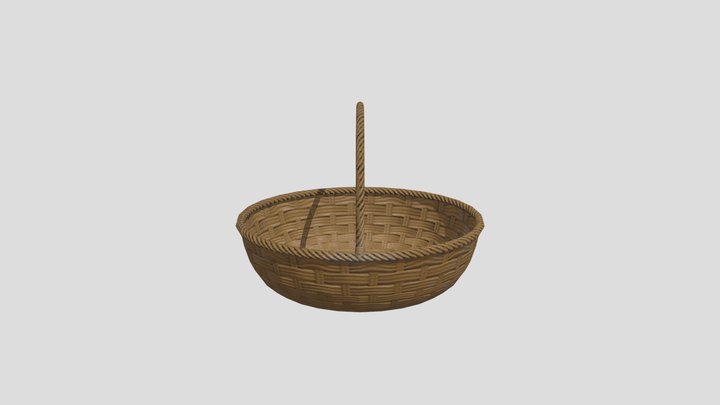 Stylized lowpoly basket 3D Model