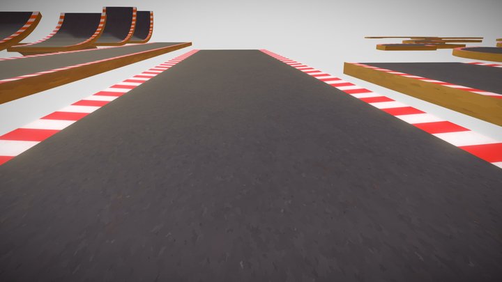 Low Poly Modular Roads 3D Model
