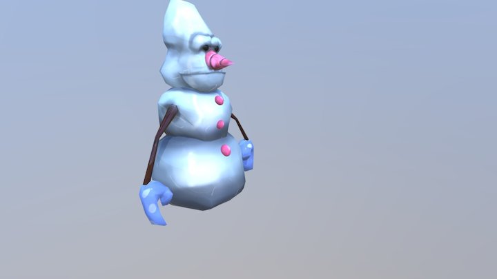 Lowpoly Snowman 3D Model