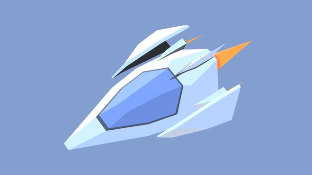Low-Poly Racing Ship 3D Model