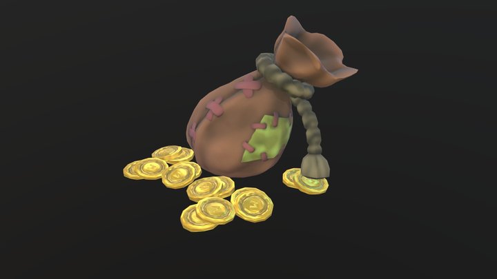 Stylized Coin Bag | Game-Ready 3D Asset 3D Model