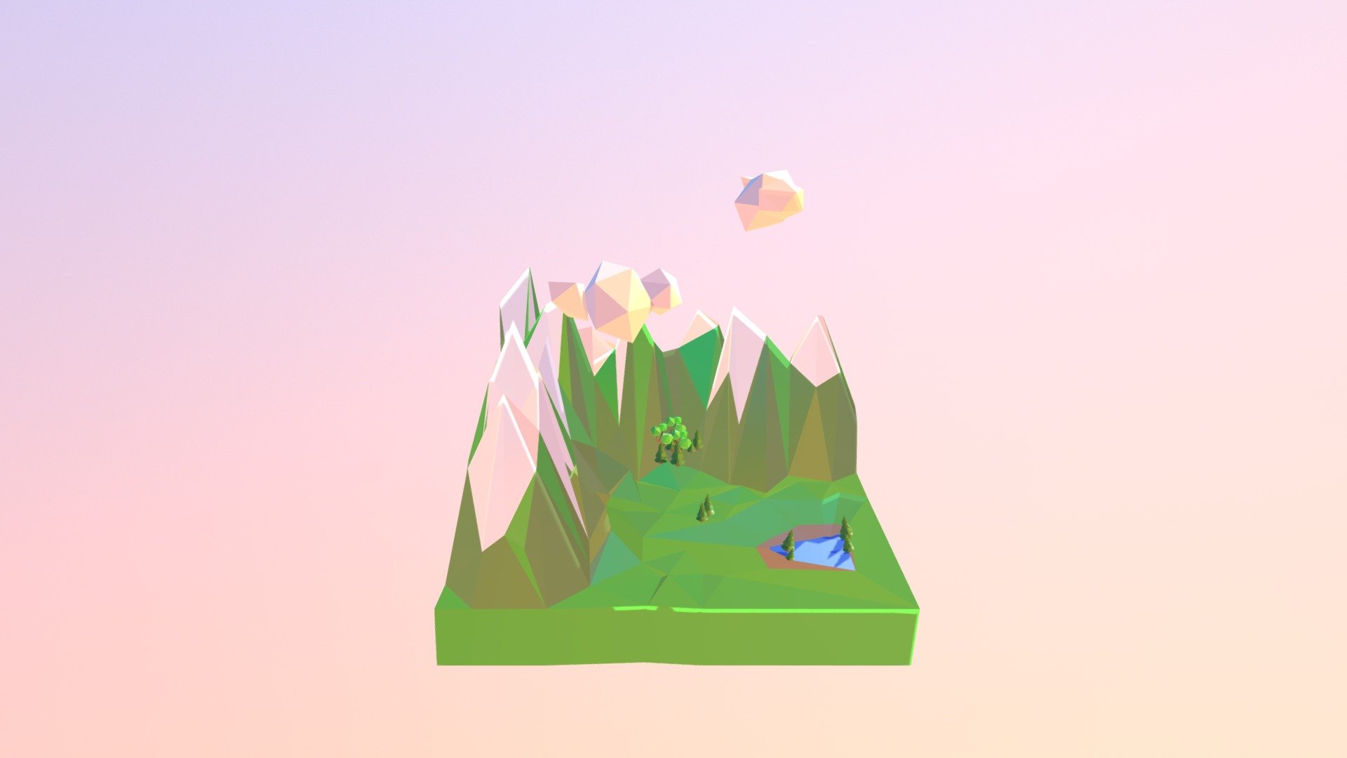 Low Poly Mountain Test Download Free 3D model by