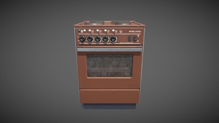 Soviet electric stove «Atlas» 3D Model