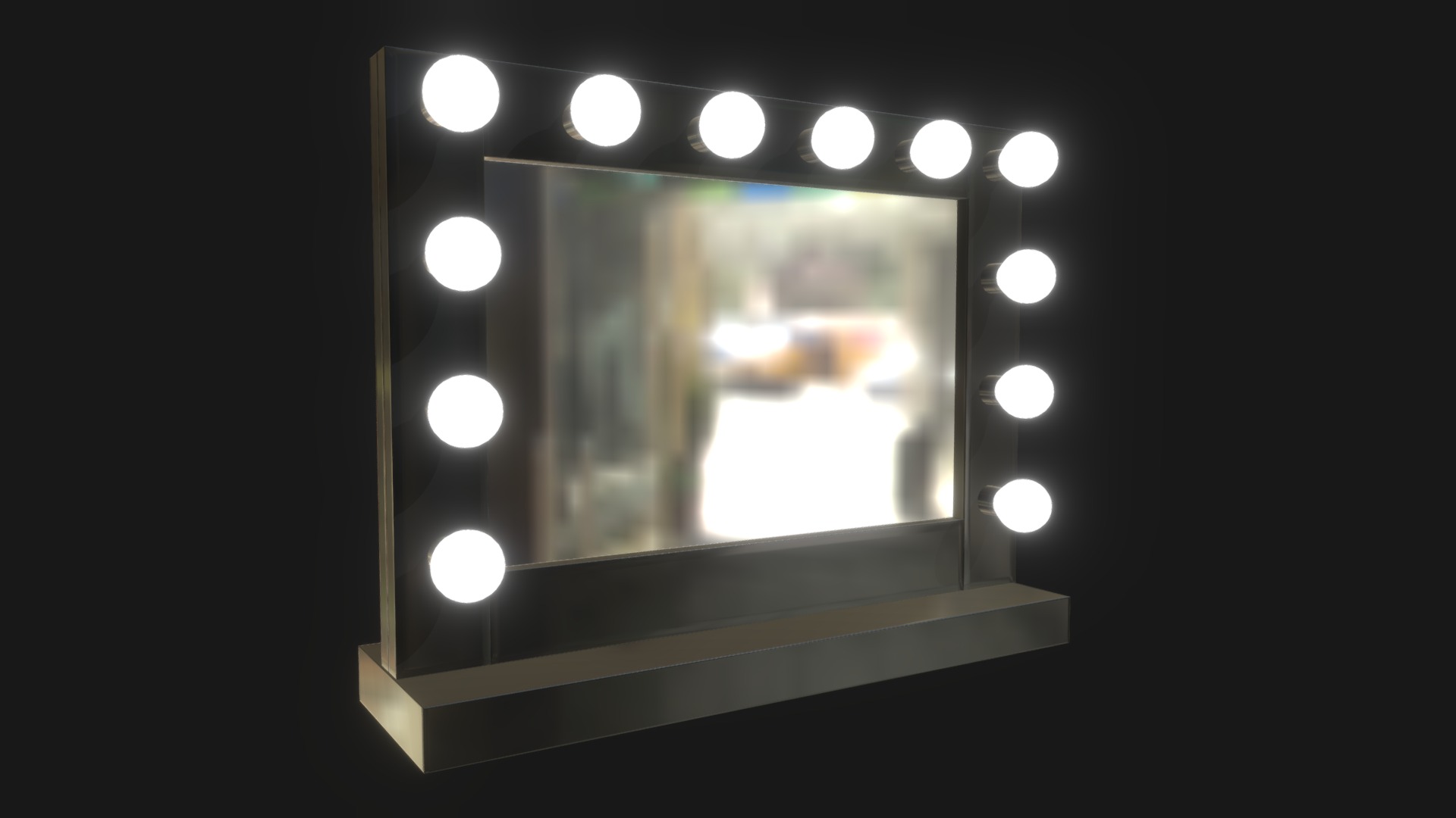3D model Makeup mirror 2 - This is a 3D model of the Makeup mirror 2. The 3D model is about a blurry image of a television.