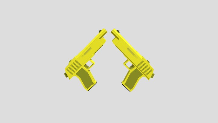 Desert eagle gold plated of nicepool minecraft 3D Model