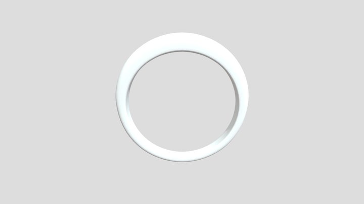 egg shaped silver ring 3D Model