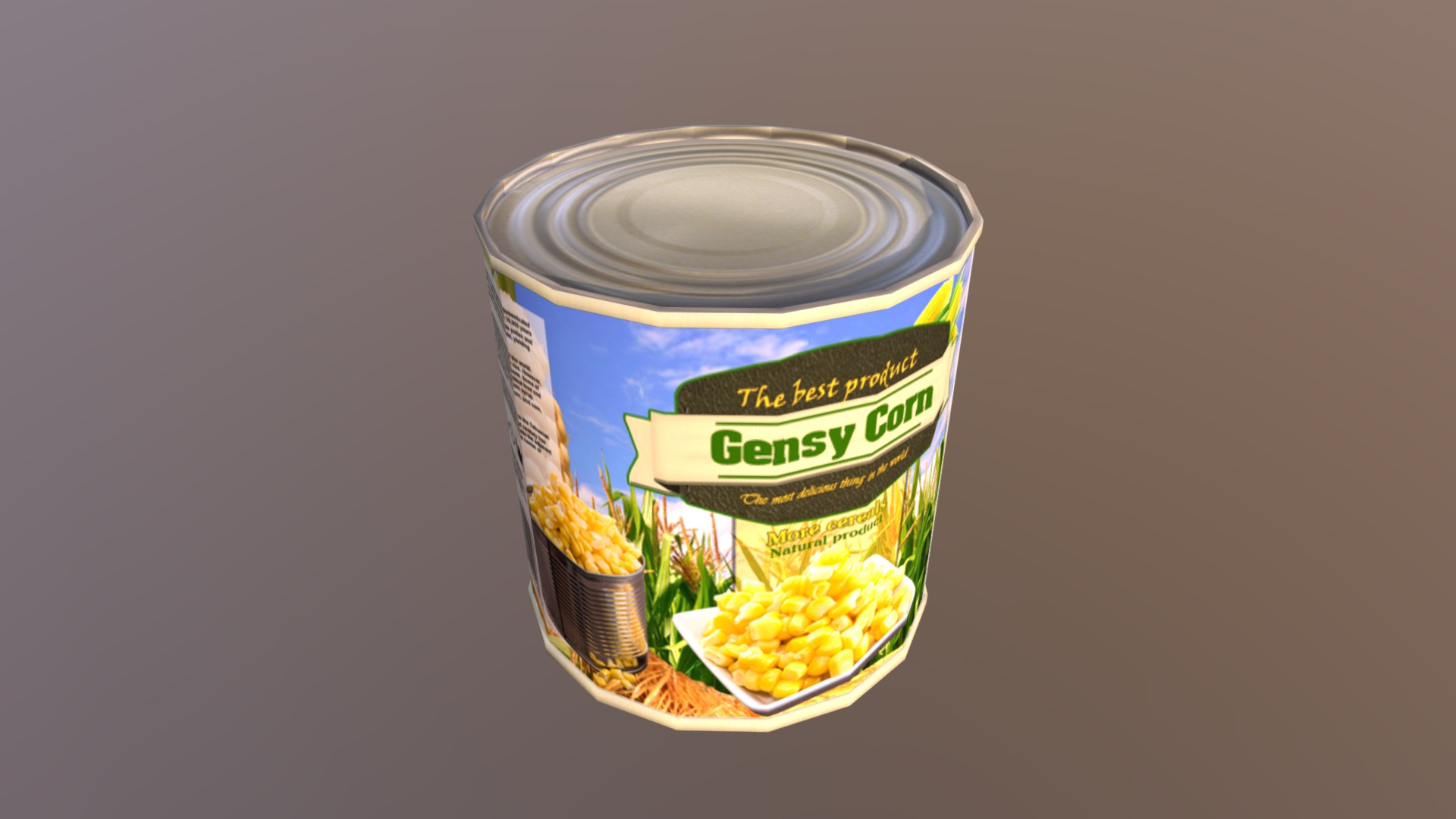 3D model Can mass 400 g - This is a 3D model of the Can mass 400 g. The 3D model is about a can of corn.