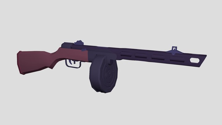 PPSh-41 (Mors Cruenta Weapon 3D Model) 3D Model