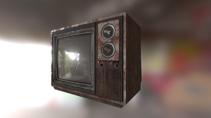 Cracked TV 3D Model