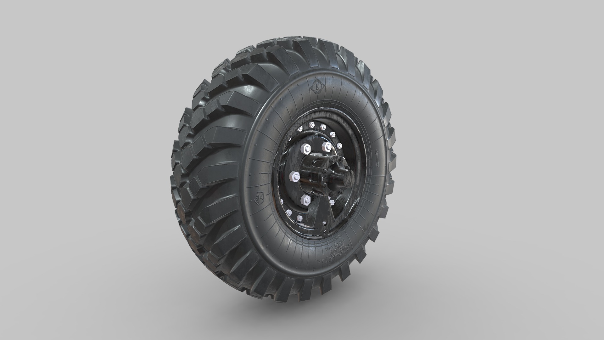 3D model ZIL-157- Wheel_New - This is a 3D model of the ZIL-157- Wheel_New. The 3D model is about a black and silver watch.