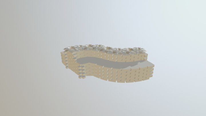 BANCO KOI COM FLORES 3D Model