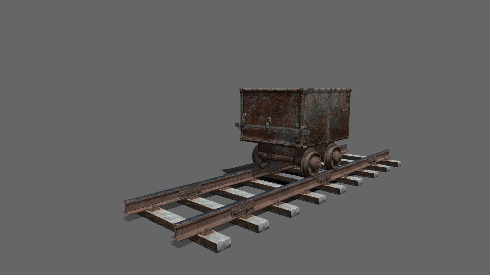 Train Tracks and Train Cart Download Free 3D model by Dumokan Art