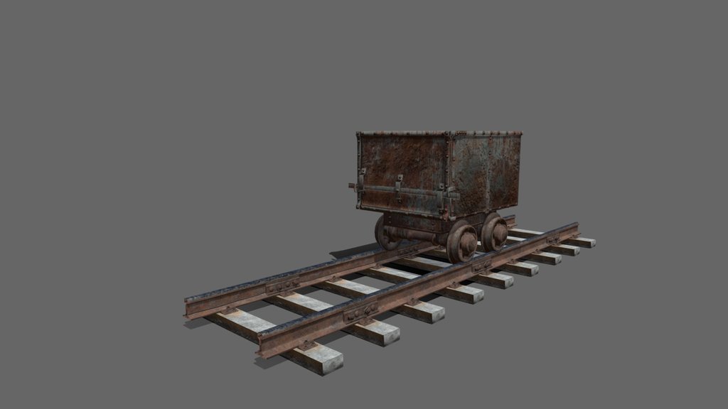 Train Tracks and Train Cart