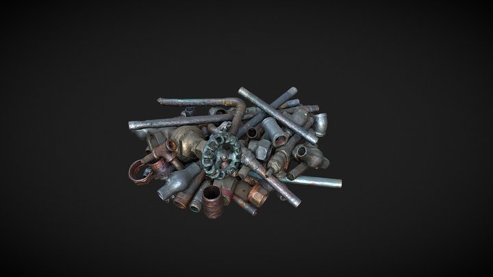 Pile of pipes 3D Model