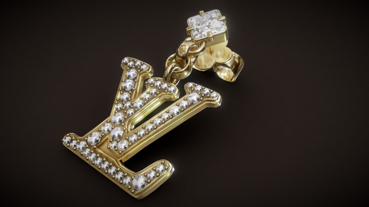 LV_earrings 3D Model