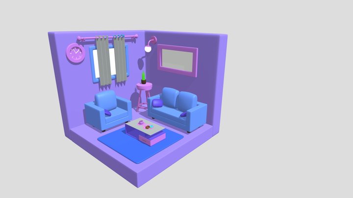 isometric living room 3D Model