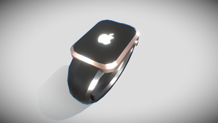 low poly rose gold watch 3D Model