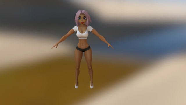 Toon Girl 3D Model