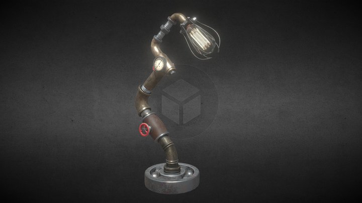 Steampunk lamp 3D Model