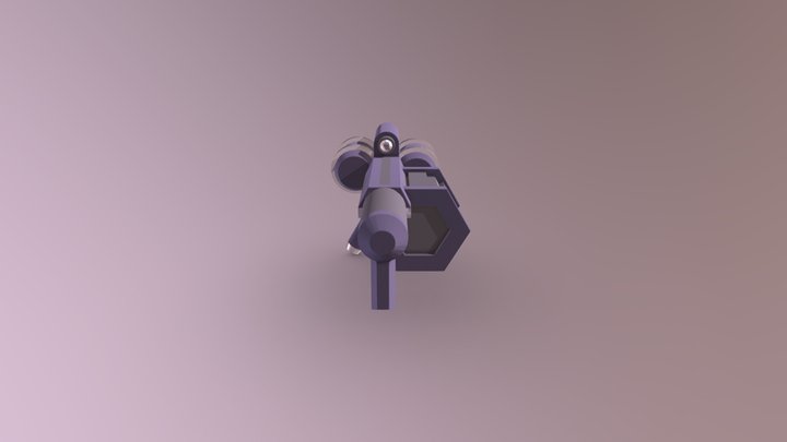 Low Poly Style machine gun 3D Model