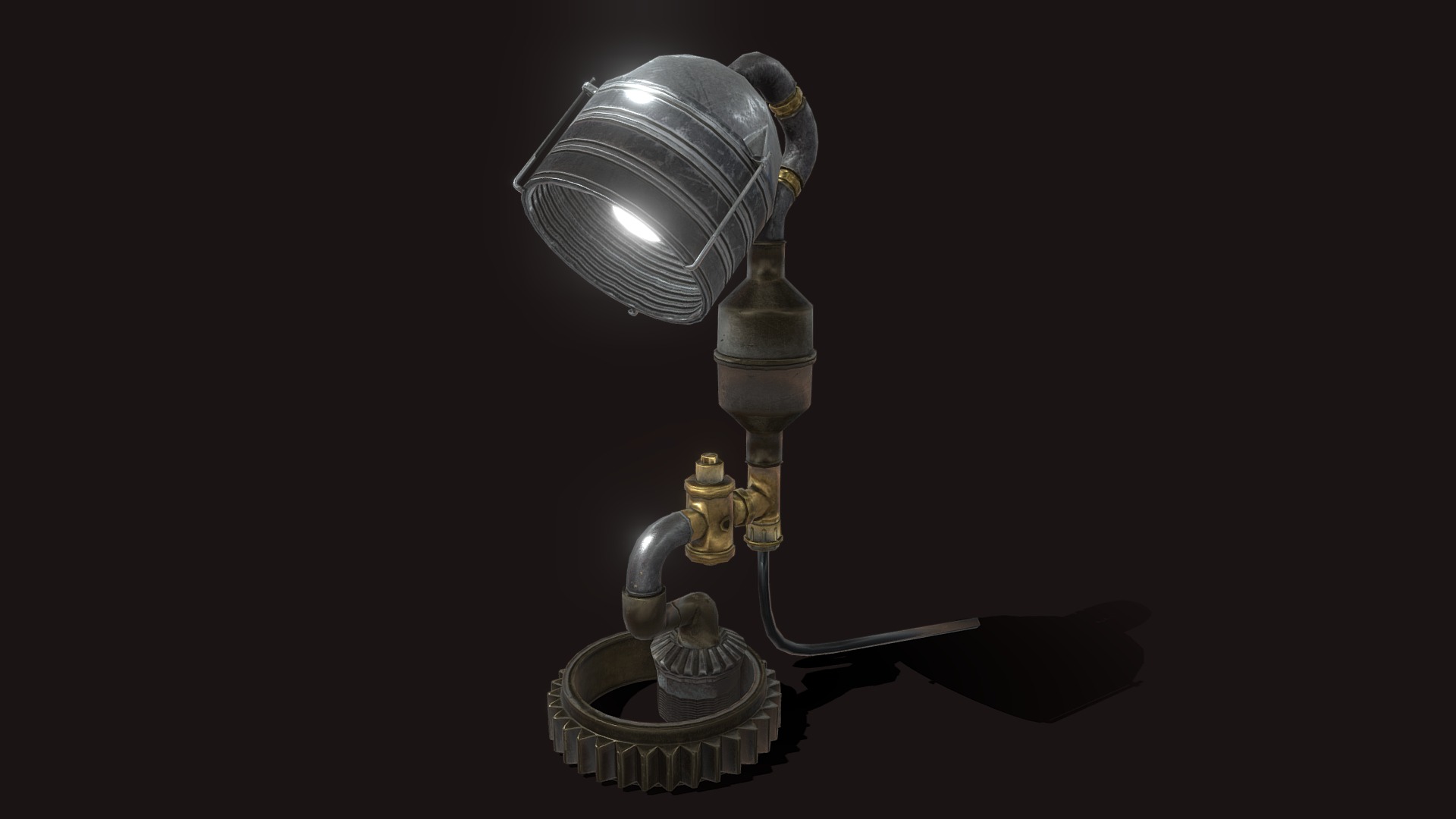 3D model Steampunk Lamp - This is a 3D model of the Steampunk Lamp. The 3D model is about a light bulb with a light bulb.
