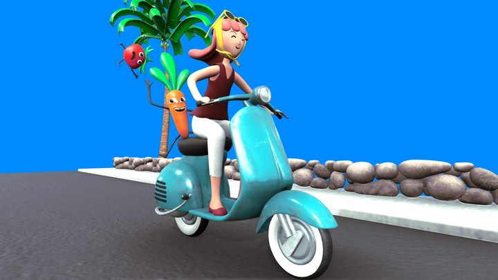 Vespa Lady 3D Model
