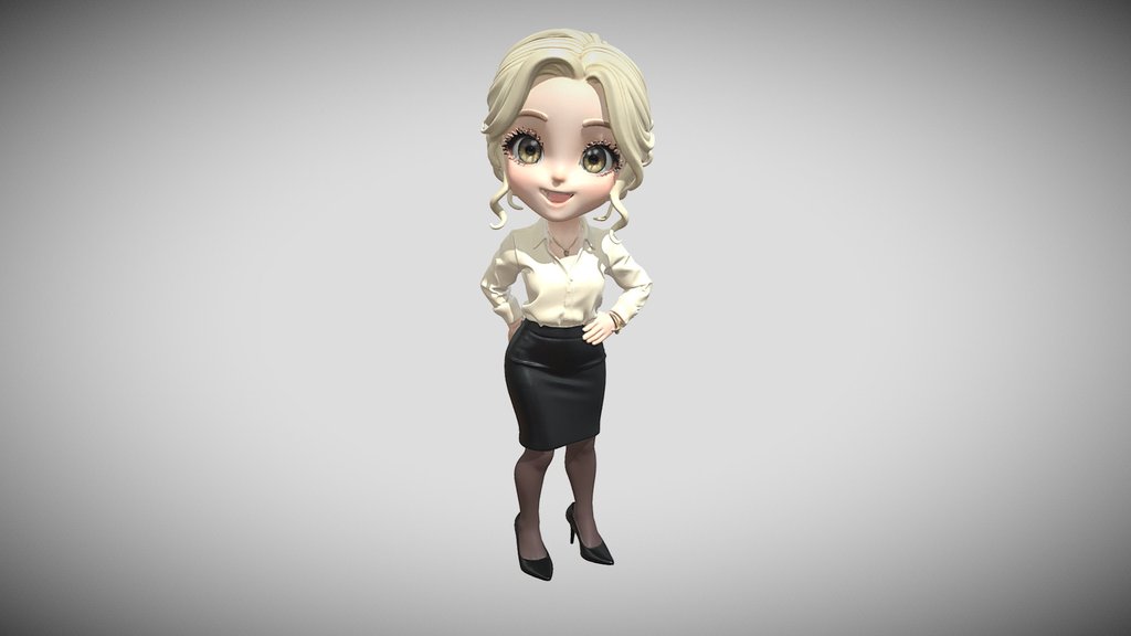 Chibi Blonde Office Boss