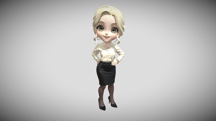 Chibi Blonde Office Boss