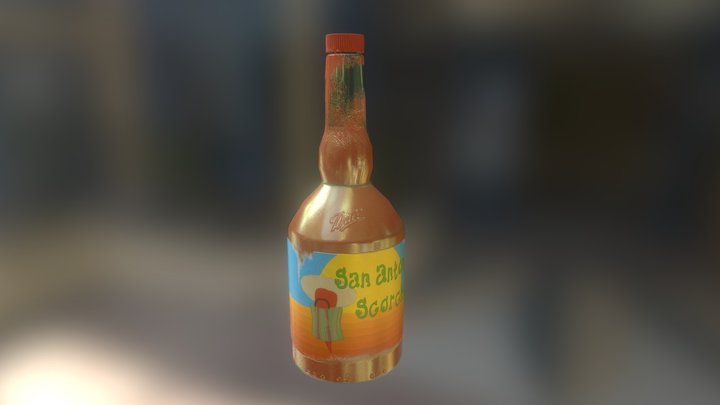 Hot Sauce Bottle 3D Model