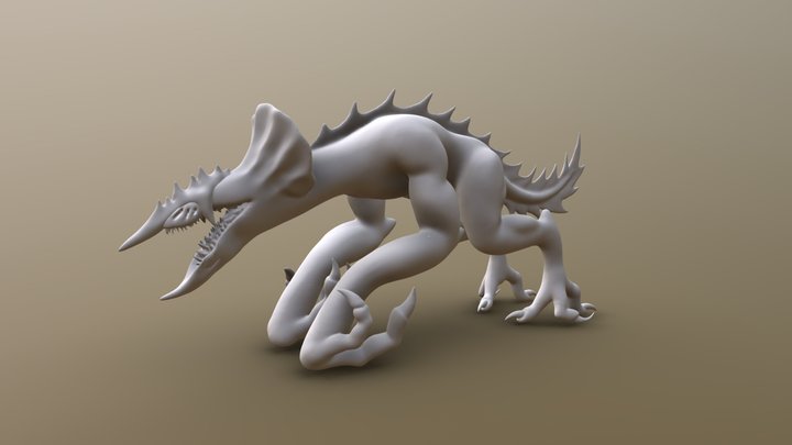 Crested Lancehead - Sculpt 3D Model